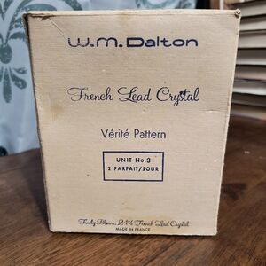 Vtg WM Dalton French Crystal Glasses Original Box